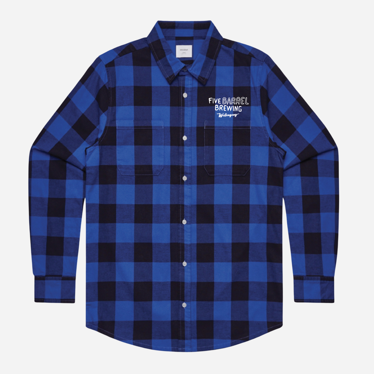 Five Barrel Brewing embroidered Blue Flannel